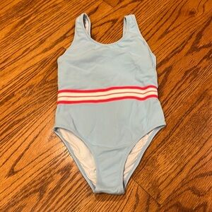 Jacadi Paris Girl’s Baby Blue Striped One Piece Size 6A